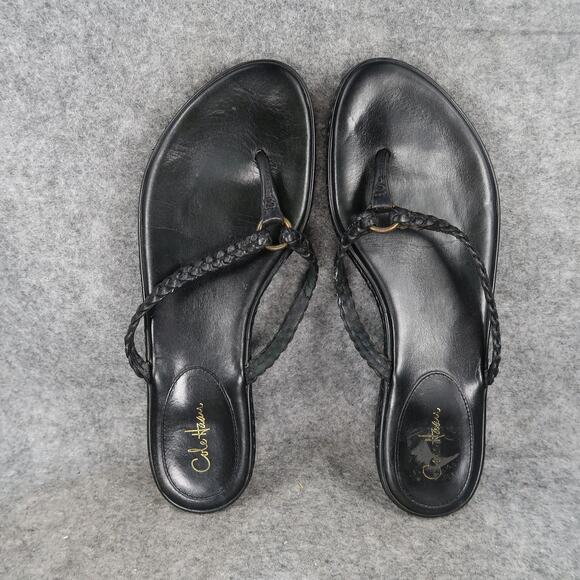 Cole Haan Shoes Womens 8 Sandals Fashion Leather Braided Strap Slip On Flip Flop - Picture 7 of 11